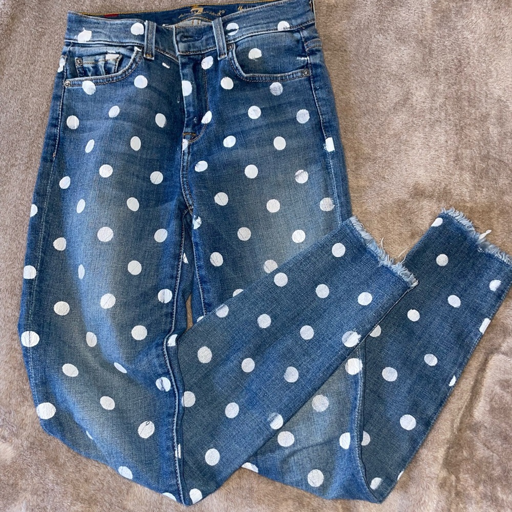 Polka Dot Denim Jeans